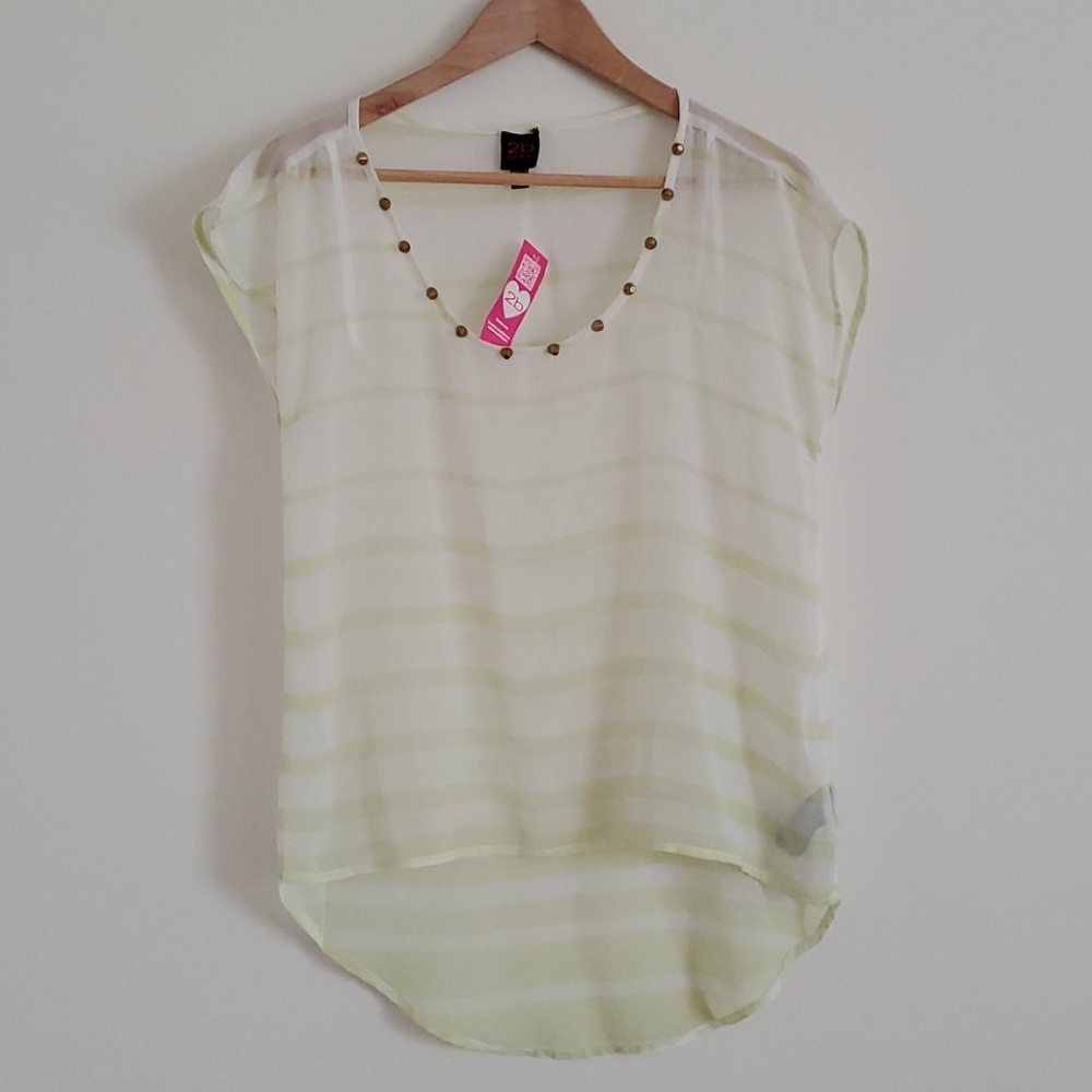 2b Bebe Women's Short Sleeve Boxy Blouse